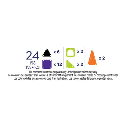Magna-Tiles microMAGS 24-Piece Spooky Travel Set, The Original Magnetic Building Brand