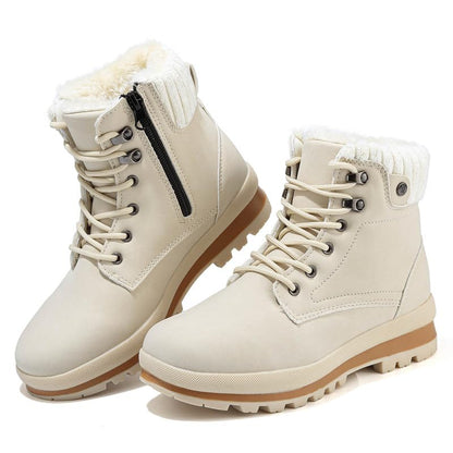 Womens Snow Boots Waterproof Warm Fur Lined Ankle Booties Ladies Lace Up Hiking boots Non Slip Platform Boots with Side Zipper Outdoor Winter Boots 🍁 All In One Marketplace Canada