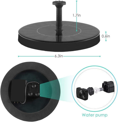 Solar Fountain Water Pump for Bird Bath, New Upgraded Mini Solar Powered Fountain Pump 1.5W Free Standing Solar Panel Kit Water Fountain for Garden, Pond, Pool, and Outdoor - Available at All In One Marketplace Canada