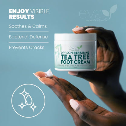 Eva Naturals Tea Tree Foot Cream with Aloe, Sunflower & Peppermint, 120 ml 🍁 All In One Marketplace Canada