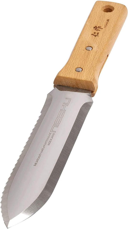 Nisaku NJP650 Japanese Hori Garden Landscaping Digging Tool with Stainless Steel Blade & Sheath, 7.25" 仁作 nisaku
