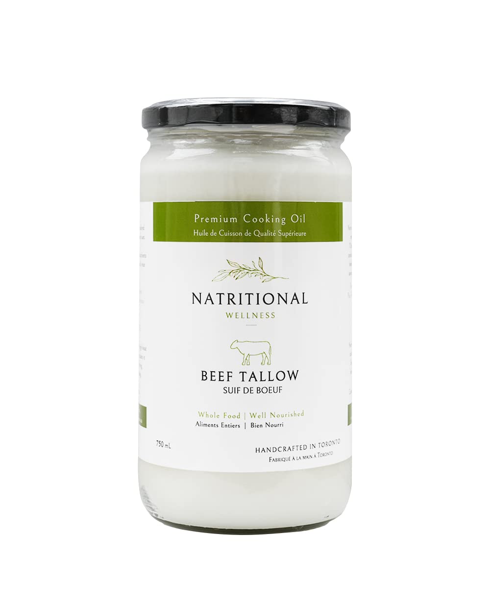 Grass-Fed Grass-Finished Canadian Beef Kidney Suet Tallow - 750ml | Ontario Made
