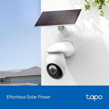 Tapo 4K Solar-Powered Outdoor Camera Wireless, 360° View, No Monthly Fee, Person/Vehicle Detection, 24/7 Time-Lapse Capture, Starlight Color Night Vision, SD/Cloud Storage, Works w/Alexa & Google Home