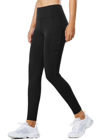 baleaf Women's Fleece Lined Leggings Winter Yoga Pants Water Resistant Pockets High Waisted Snow Hiking Warm Running Leggings Ski Black M 🍁 All In One Marketplace Canada