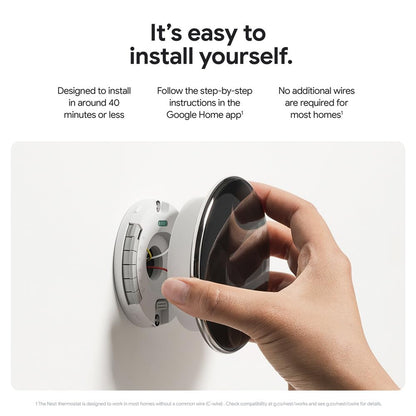 Google Nest Learning Thermostat (4th Gen) with Temp Sensor - Silver Google