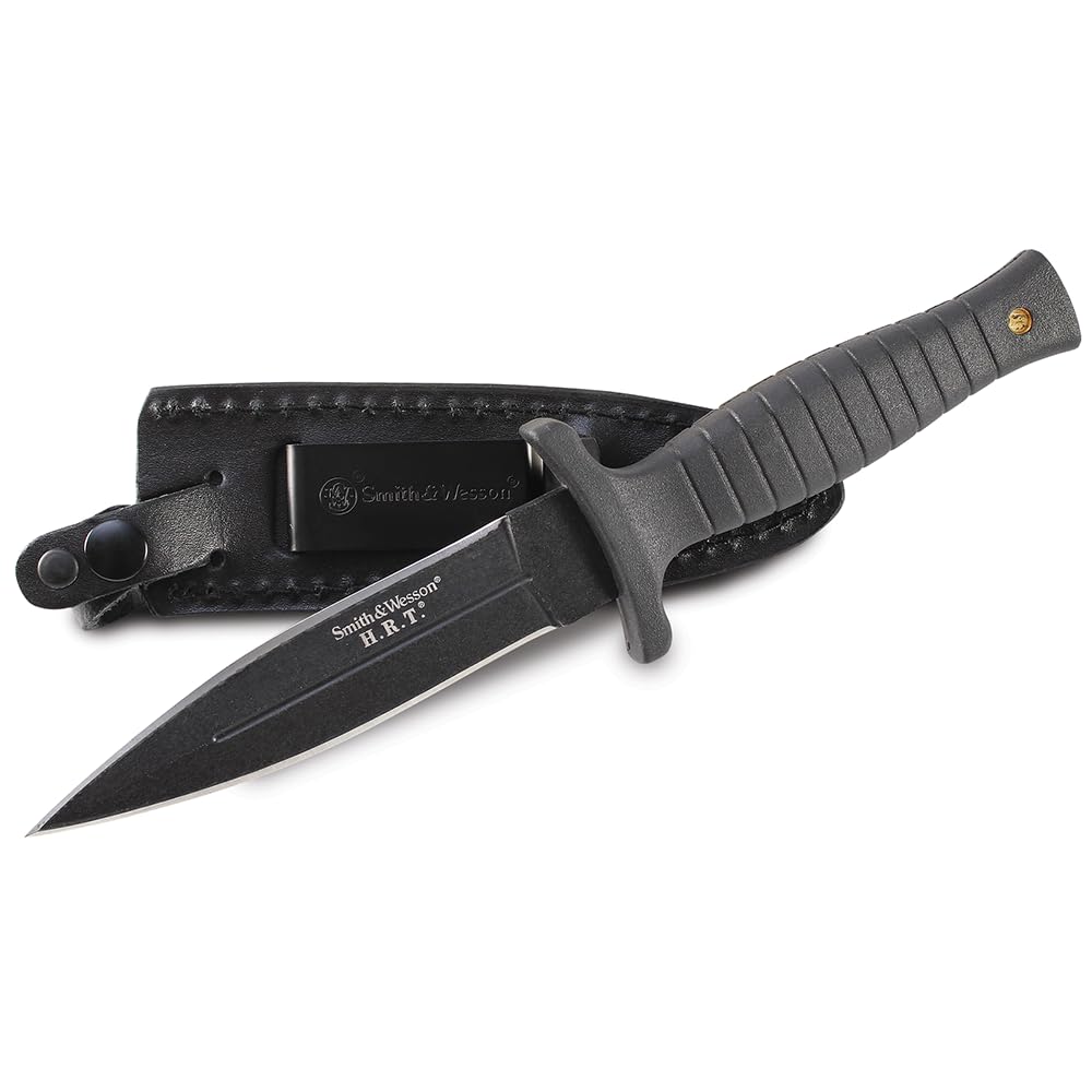 Smith & Wesson 9" H.R.T Double Edged Boot Knife,Black Smith & Wesson