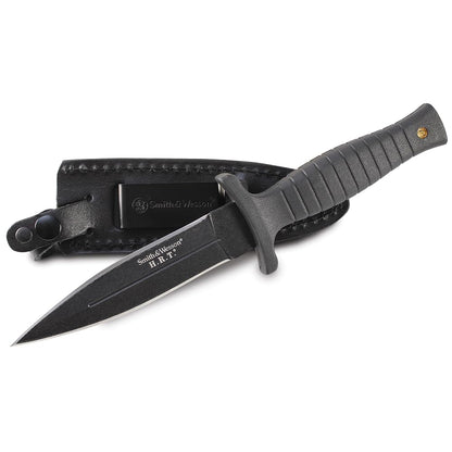 Smith & Wesson 9" H.R.T Double Edged Boot Knife,Black Smith & Wesson