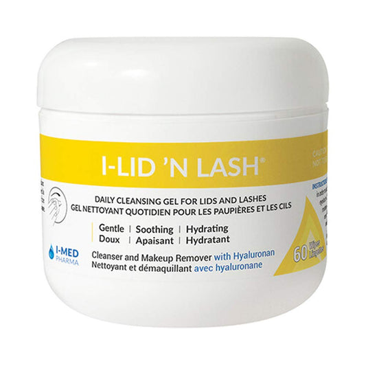 I-LID 'N LASH Eyelid Cleansing Wipes, 60 pre-soaked wipes - Available at All In One Marketplace Canada