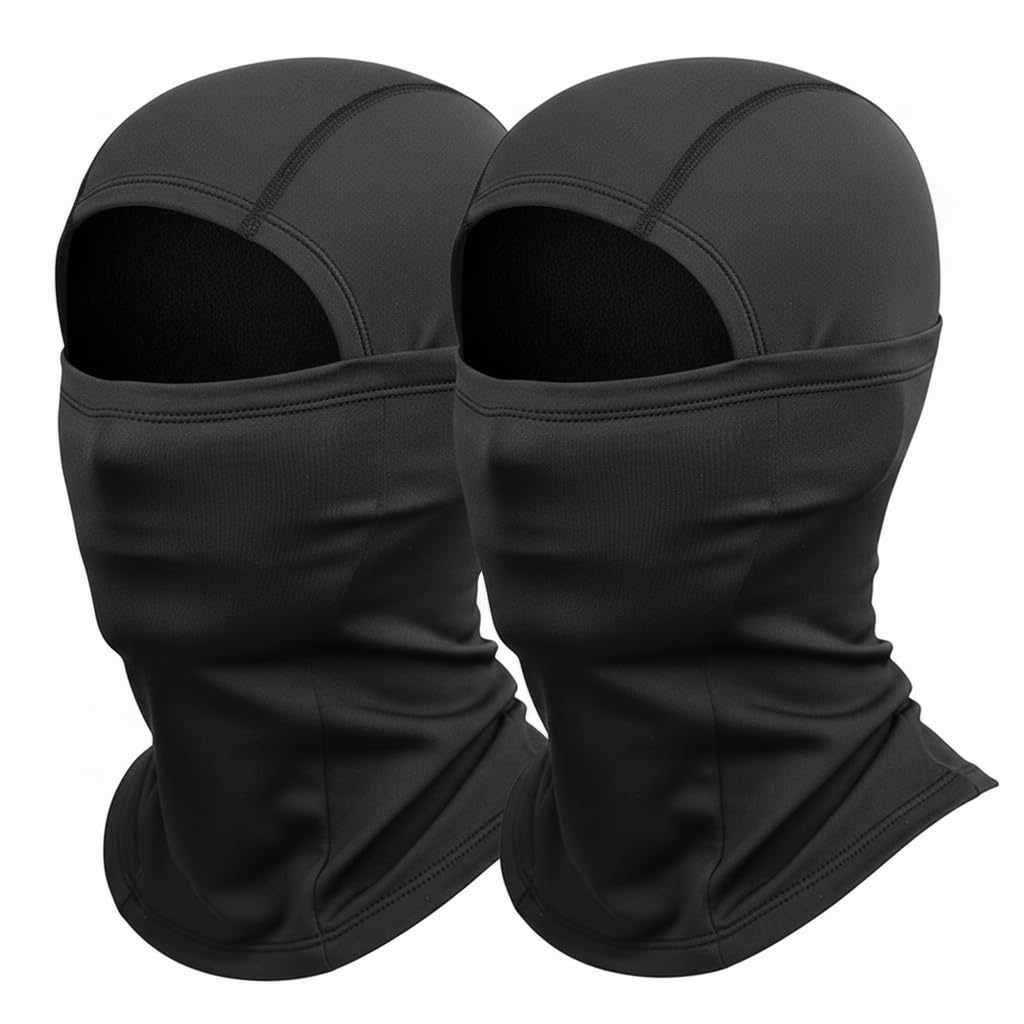 KENPMA 2-Pack Winter Balaclava Face Mask for Men & Women, Thermal Ski Mask for Cold Weather, Windproof Full Face Cover for Skiing, Snowboarding, Motorcycling, Ice Fishing, Running, Hiking Black 🍁 All In One Marketplace Canada
