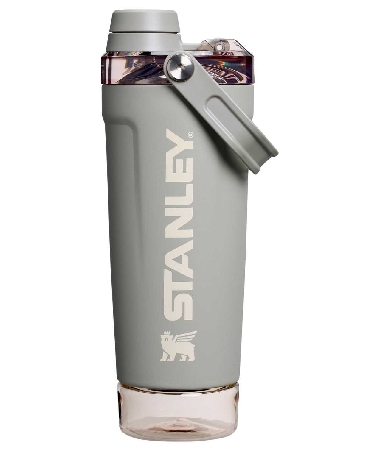 STANLEY Vitalize Shaker Bottle 20 oz | Leakproof Insulated Stainless Steel Shaker Cup | Base Storage and Twist On Fast Flow Lid | Protein Shakes and Pre Workout Powder | BPA-Free | Sage Grey 🍁 All In One Marketplace Canada