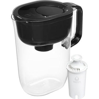 Brita 10 Cup Filter Pitcher with Smart Light Indicator, Reduces Chlorine taste and odour from Tap Water, Filters 151 Litres, Huron, Black