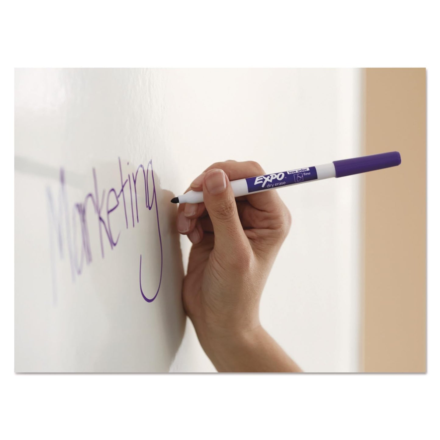 EXPO Dry Erase Markers, Low Odour Ink, Black, Fine Tip, 12 Count Expo