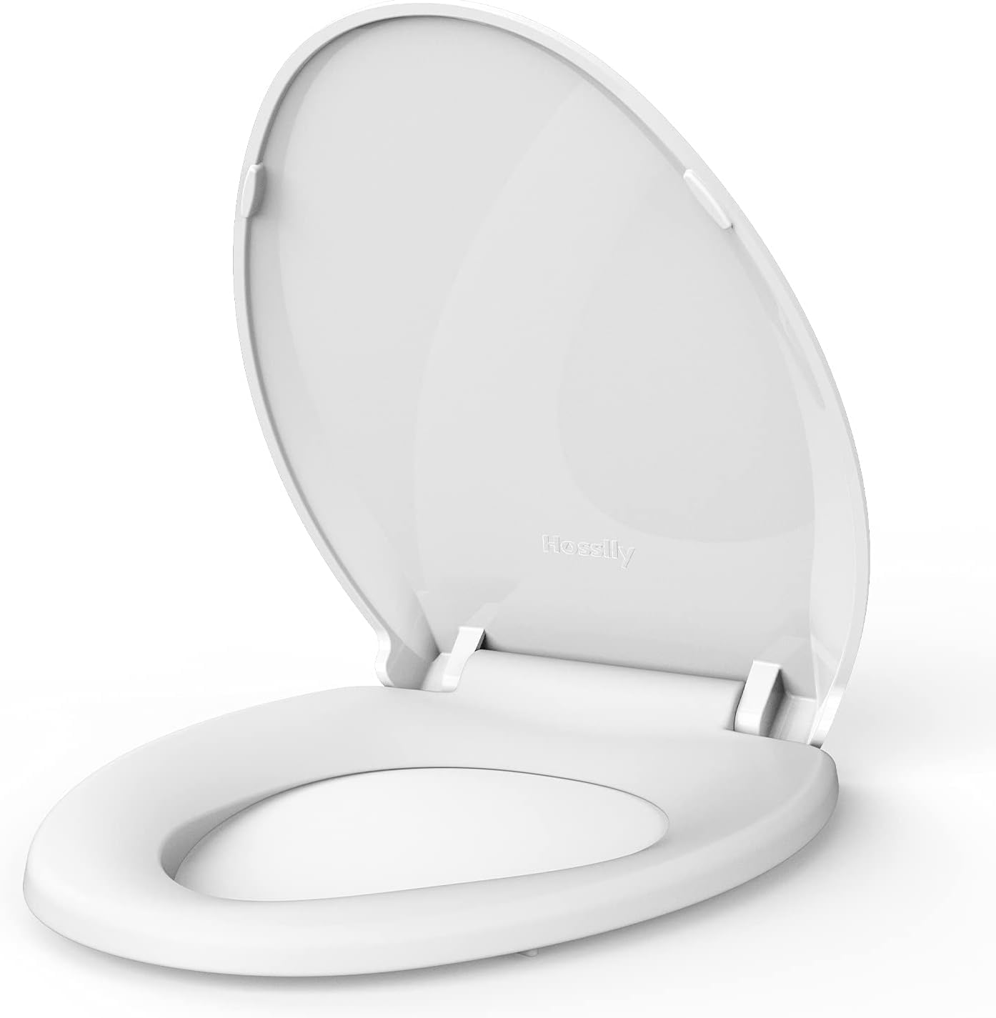 Quiet-Close Toilet Seat Round, Slow Close & Quick Release, Adjustable Quick Screw Attach Non-Slip Hinges, Easy to Install, Universal Fit ExploreHorizon