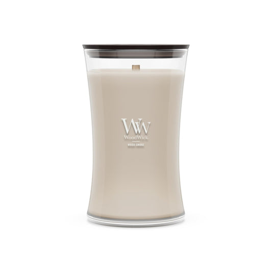 WoodWick Hourglass Scented Candle, Wood Smoke, 21.5 oz., Large, Up to 130 Hours of Burn Time, Fall Candle with Crackling Wick, Soy Wax Blend, Halloween Candle