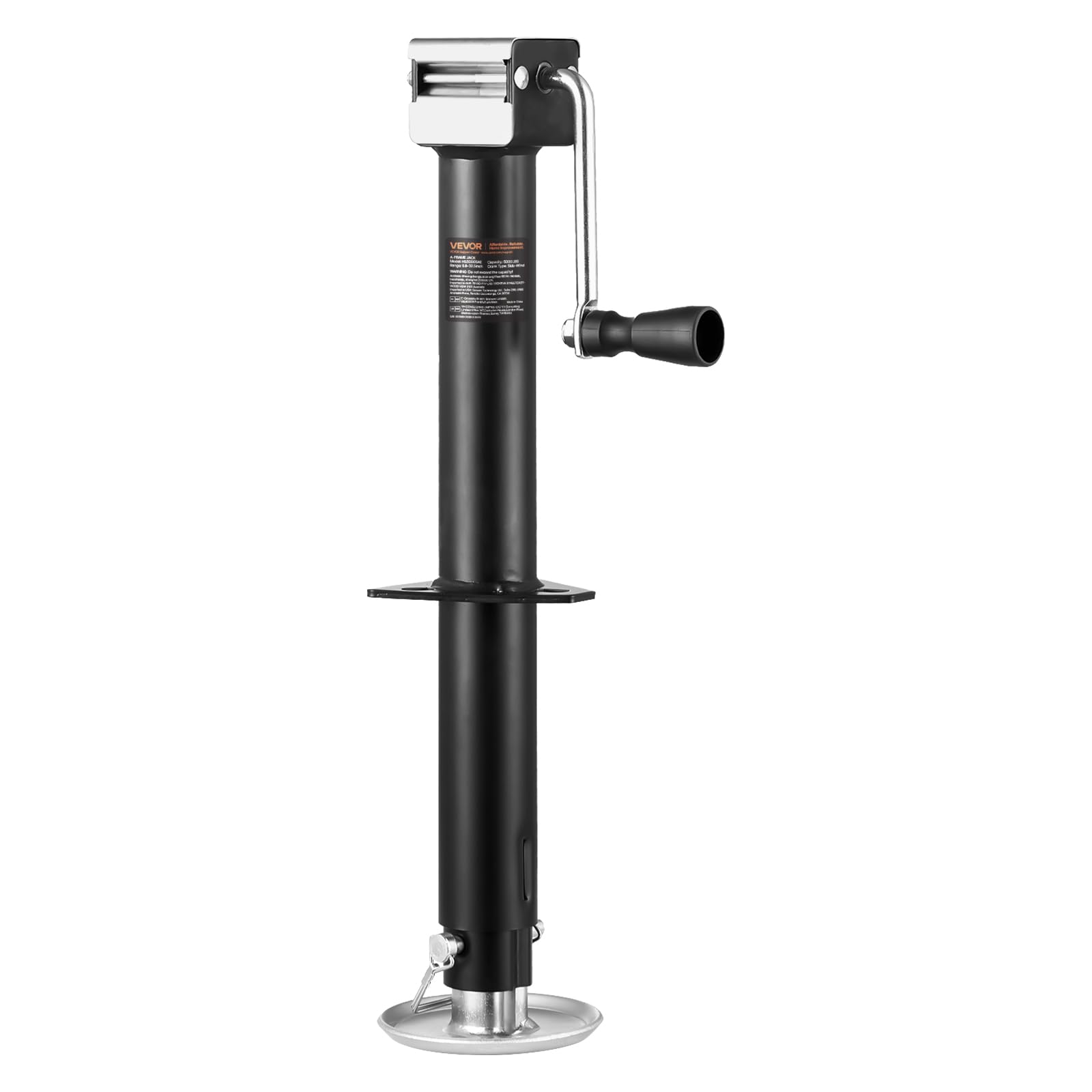 VEVOR A-Frame Trailer Jack, 5000 lbs Dynamic Load Capacity, Trailer Jack Stand with Handle & Rectangular Footpad, 15-inch Vertical Travel, Suitable for RV, Horse, Utility Trailers, Yacht Trailers VEVOR