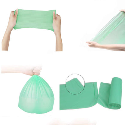 Compostable Garbage Bags, 10L (2.6 Gallon) – 150 Small Disposable Bags, PSM Starch-Based, Green – for Kitchen, Bathroom, Bedroom, Office - Available at All In One Marketplace Canada