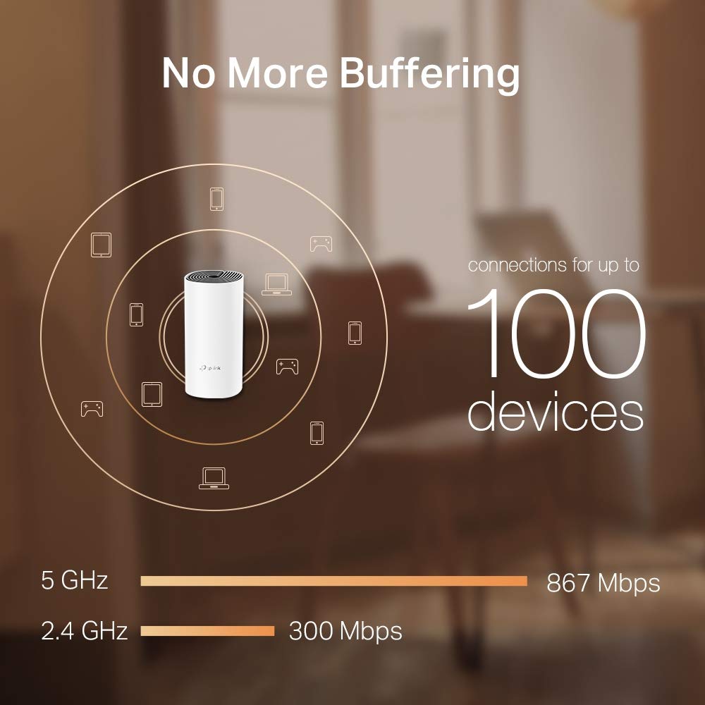 TP-Link Deco Whole Home Mesh WiFi System (Deco M4) – Up to 3,800 Sq. Ft. Coverage, WiFi Router and Extender Replacement, Parental Controls, 2-Pack
