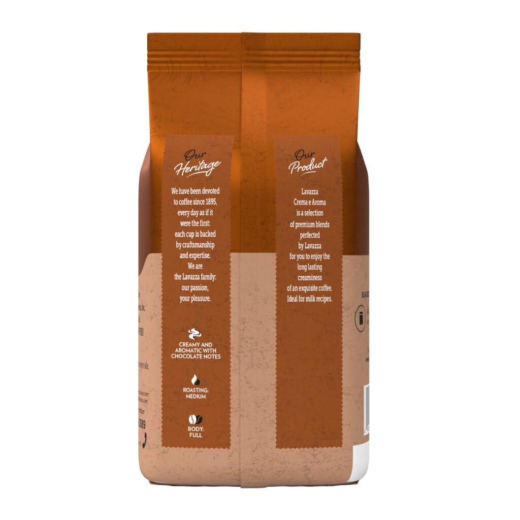 Lavazza Crema e Aroma Medium Roast Whole Bean Coffee, 1 kg