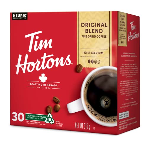 Tim Hortons Original Blend Medium Roast K-Cup Coffee Pods, 30 Count