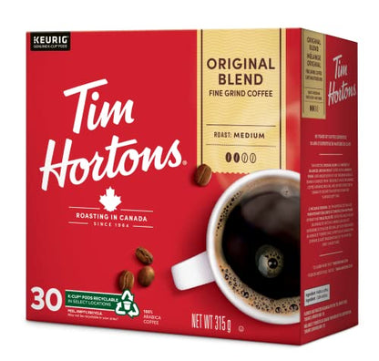 Tim Hortons Original Blend Medium Roast K-Cup Coffee Pods, 30 Count