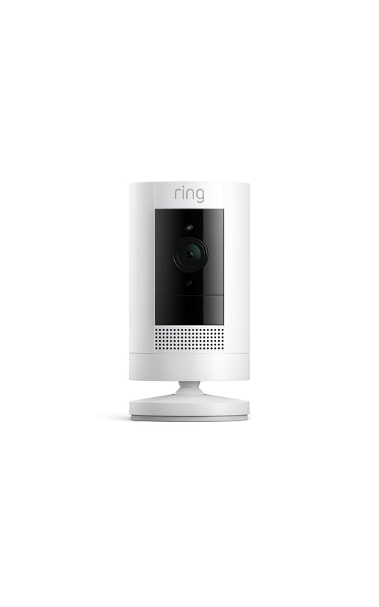 Ring Outdoor Cam (Stick Up Cam) | Weather-Resistant Outdoor Camera, Live View, Color Night Vision, Two-Way Talk, Motion alerts, Works with Alexa | White