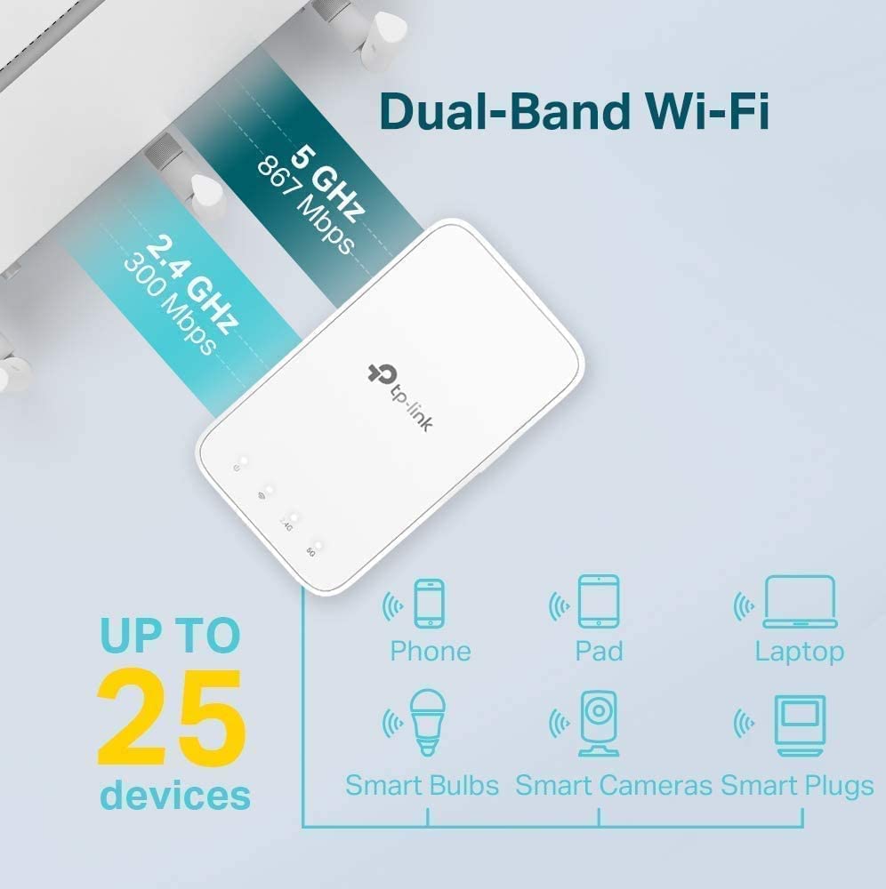 TP-Link AC1200 WiFi Extender (RE300) - Covers Up to 1500 Sq.ft and 25 Devices, Up to 1200Mbps, Supports OneMesh, Dual Band Internet Repeater, Range Booster 🍁 All In One Marketplace Canada