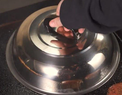 RunTo Griddle Accessories 12 Inch Round Stainless Steel Basting Cover - Cheese Melting Dome and Steaming Cover, Best for Use in Flat Top Griddle Grill Cooking Indoor or Outdoor - Available at All In One Marketplace Canada