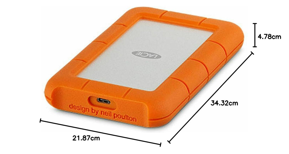 LaCie Rugged USB-C 4TB External Hard Drive Portable HDD – USB 3.0, Drop Shock Dust Rain Resistant Shuttle Drive, for Mac and PC Computer Desktop Workstation Laptop, 1 Month Adobe CC (STFR4000800)