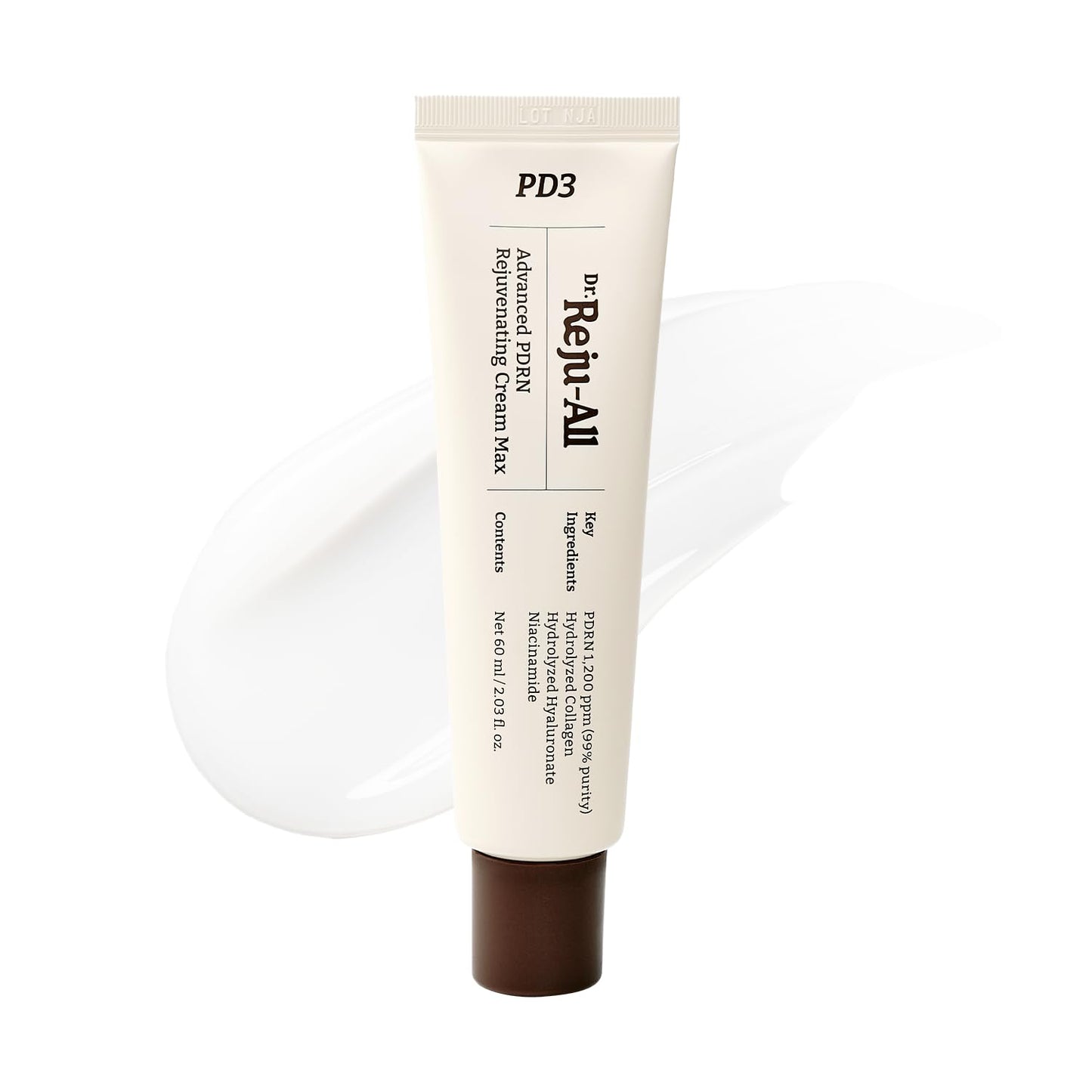 Dr. Reju-All Advanced PDRN Rejuvenating Cream Max – 99% Pure Salmon DNA Gel Type Face Moisturizer – Optimal 1200ppm for Glass Skin & Plumping – Korean Pharmacy Anti-Aging Skin Care Face Cream - 60ml