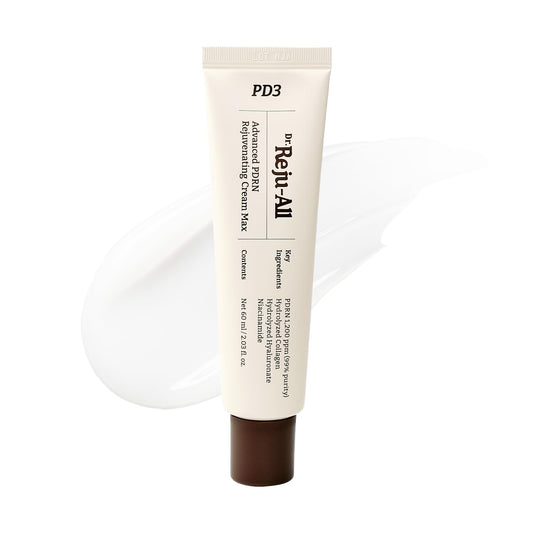 Dr. Reju-All Advanced PDRN Rejuvenating Cream Max – 99% Pure Salmon DNA Gel Type Face Moisturizer – Optimal 1200ppm for Glass Skin & Plumping – Korean Pharmacy Anti-Aging Skin Care Face Cream - 60ml