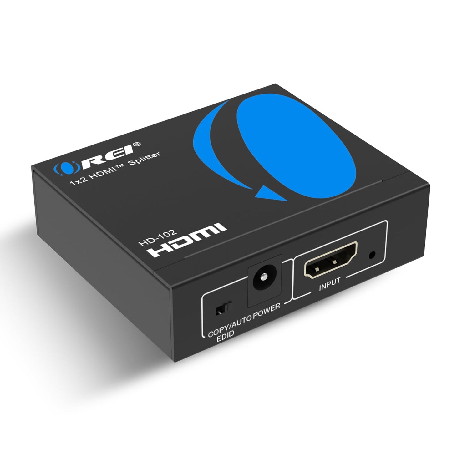 OREI HDMI Splitter 1 in 2 Out - 1x2 HDMI Splitter For TV Mirror Only - Not for Multi Monitors and HDCP Bypass, 1080P @ 60Hz & 4K @ 30Hz Resolutions – Powered HDMI splitter (HD-102) Orei