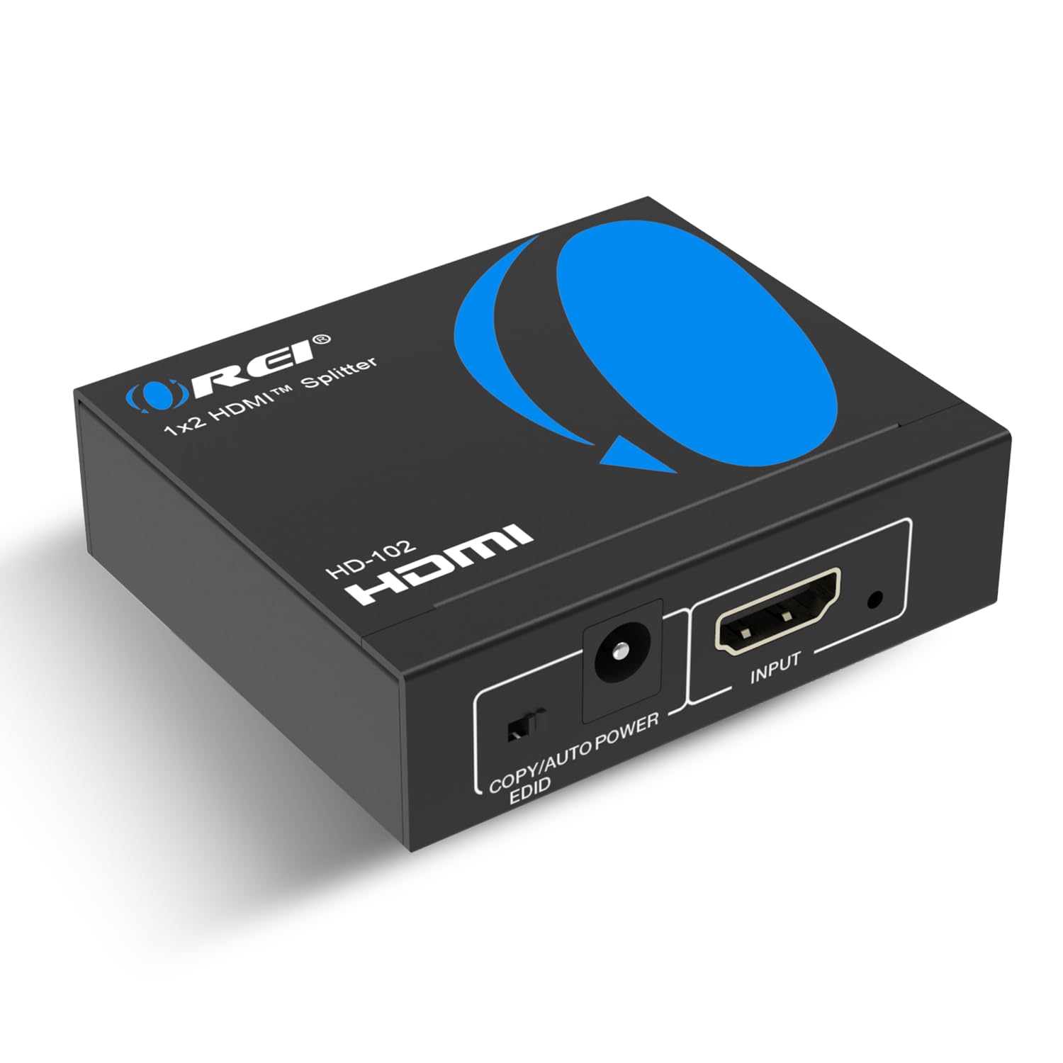 OREI HDMI Splitter 1 in 2 Out - 1x2 HDMI Splitter For TV Mirror Only - Not for Multi Monitors and HDCP Bypass, 1080P @ 60Hz & 4K @ 30Hz Resolutions – Powered HDMI splitter (HD-102) Orei