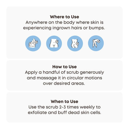 Bushbalm Ingrown Hair Exfoliating Scrub - Reduces Appearance of Ingrown Hairs and Razor Bumps, Soothes Skin and Post-Shave Redness - Nude, 236 ml - Available at All In One Marketplace Canada