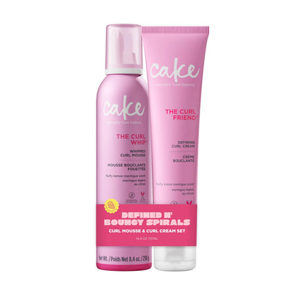 Cake Beauty Curl Defining Cream & Whipped Curl Mousse 2pk, The Curl Friend- For Moisture, Definition & Hold- For Curly Hair 🍁 All In One Marketplace Canada