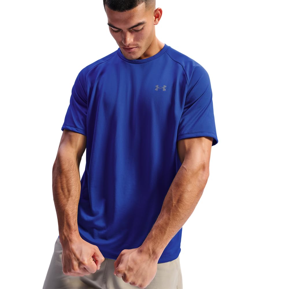 Under Armour mens Tech 2.0 Short-Sleeve T-Shirt , Royal (400)/Graphite , Large