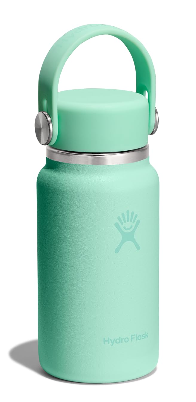 Hydro Flask Micro Bottle - Insulated Mini Leak Proof Flask for Purse or Pocket in 6.7 Oz Mermaid Green