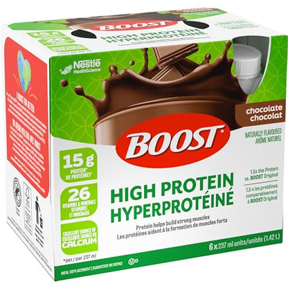 BOOST High Protein Meal Replacement Drink, Chocolate, 24 x 237 ml