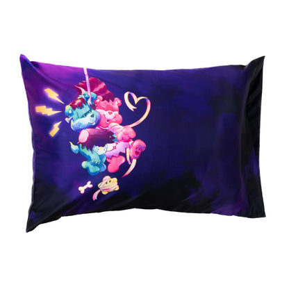 Care Bears x Universal Monsters Housse de Coussin Réversible en Satin Soyeux 50x75 cm pour Cheveux et Peau, Halloween (Produit sous Licence Officielle) par Franco Collectibles