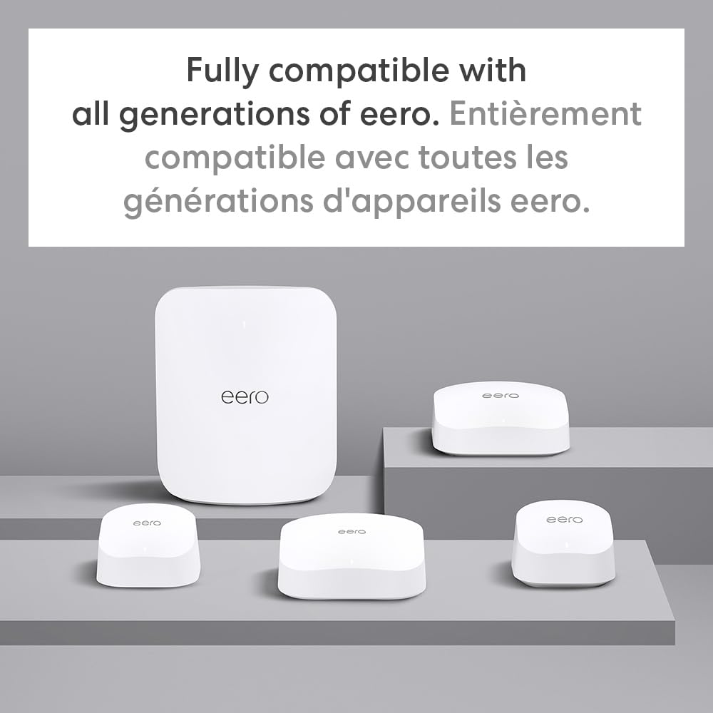 Amazon eero 7 dual-band mesh Wi-Fi 7 router (newest model) - Supports internet plans up to 2.5 Gbps, Coverage up to 190 m², 1-pack