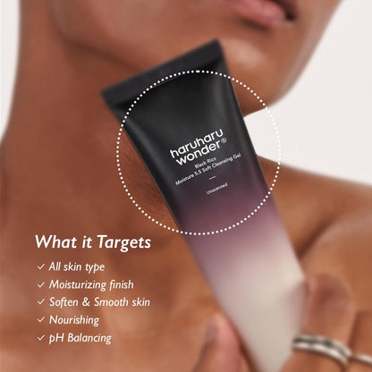 Haruharu Wonder Black Rice Moisture 5.5 Soft Cleansing Gel 100ml Fermented Black Rice Face Wash Foam Cleanser - Available at All In One Marketplace Canada