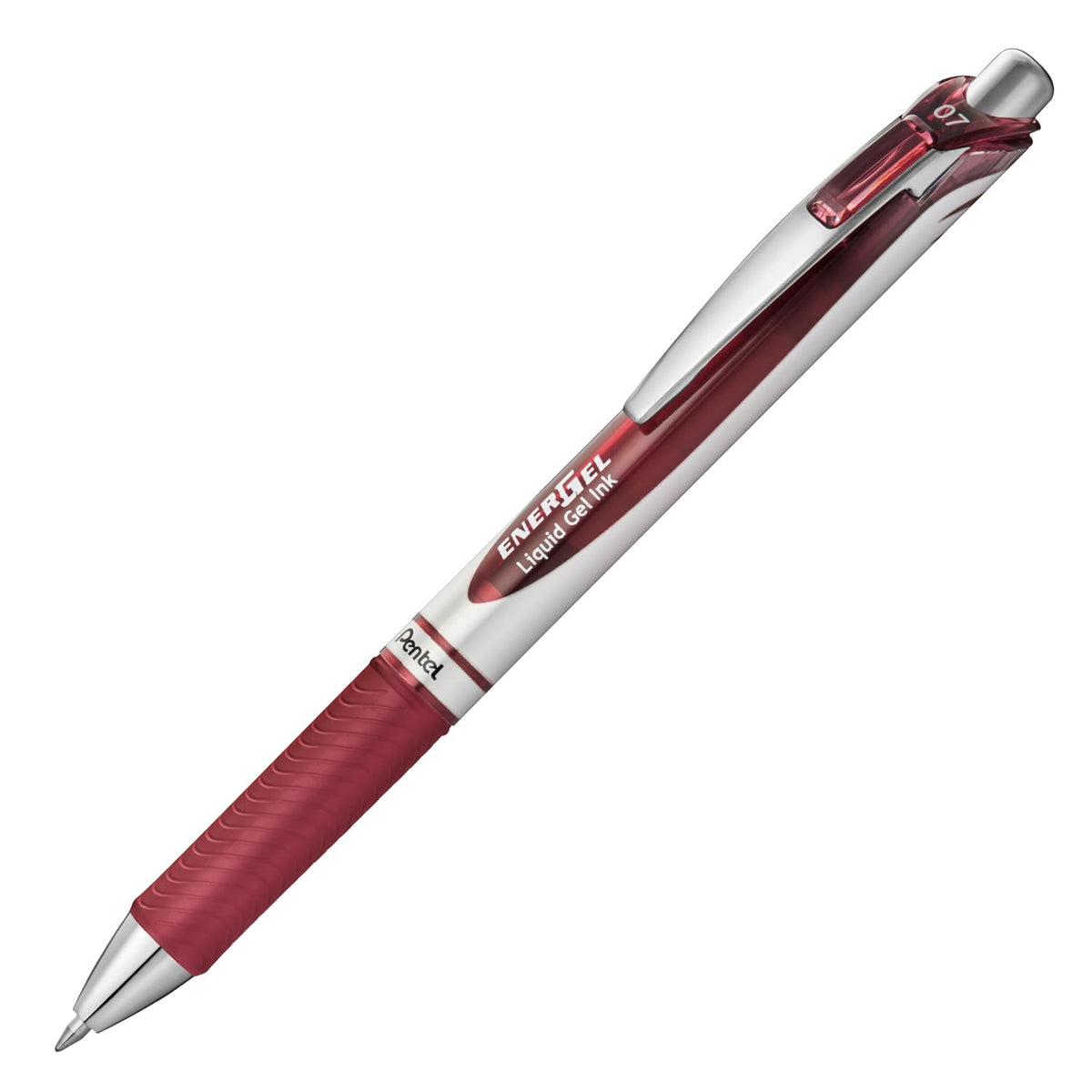 Pentel EnerGel Retractable Liquid Gel Rollerball, 0.7mm Medium Point, 12 Colours Assorted, Box of 12