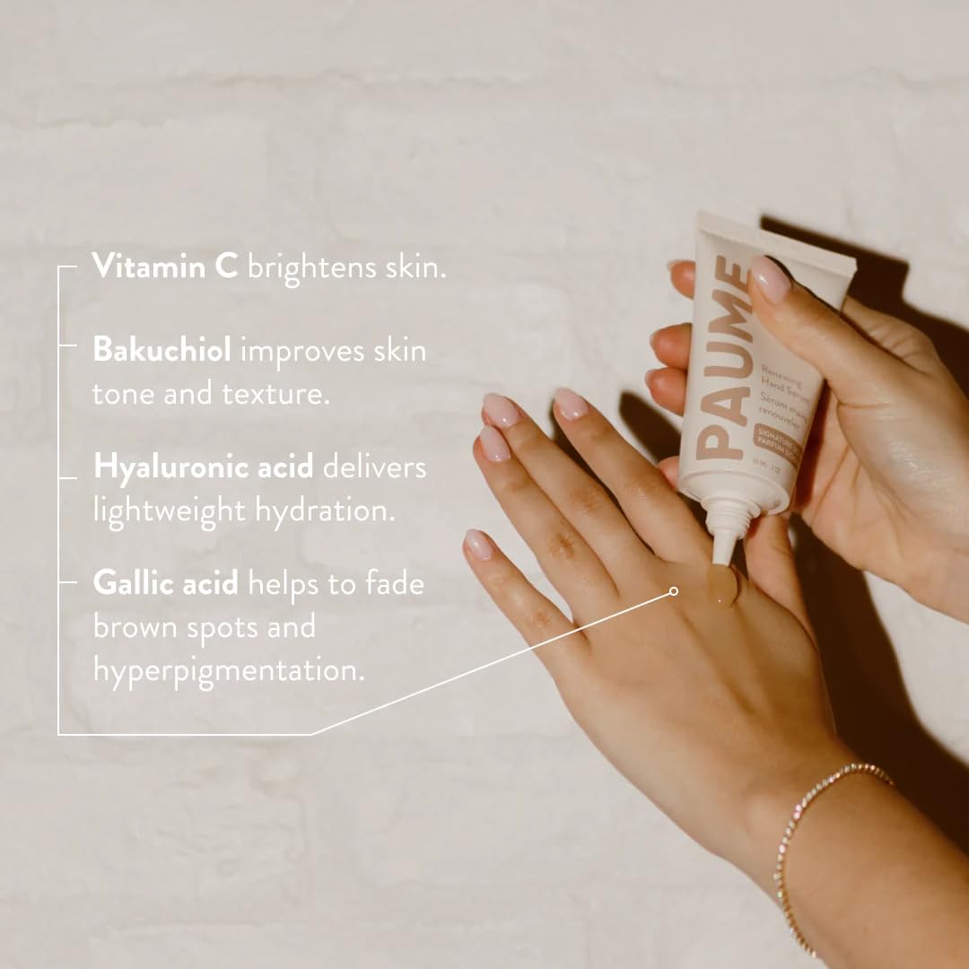 PAUME Renewing Hand Serum for Dry, Aging Skin With Hyaluronic Acid, Niacinamide and Vitamin C, Improve Skin Elasticity, Youthful-looking Hands, 60ml - Available at All In One Marketplace Canada