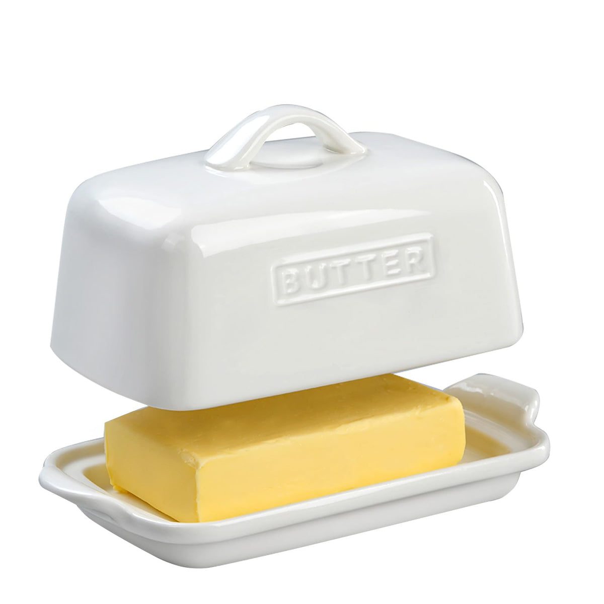 JSHKY Porcelain Butter Dish with Lid for 1lb Canadian Butter Block, White 🍁 All In One Marketplace Canada