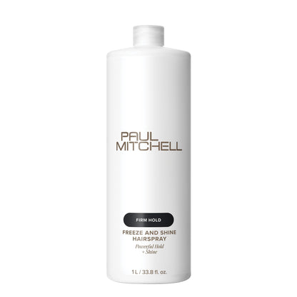 Paul Mitchell Freeze and Shine Hairspray, Powerful Hold + Shine, For Coarse Hair, 1 L