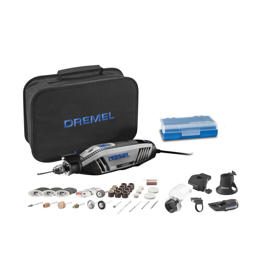 Dremel 4300-5/40 High Performance Rotary Tool Kit with LED Light- 5 Attachments & 40 Accessories- Engraver, Sander, and Polisher- Perfect for Grinding, Cutting, Wood Carving, Sanding, and Engraving Dremel