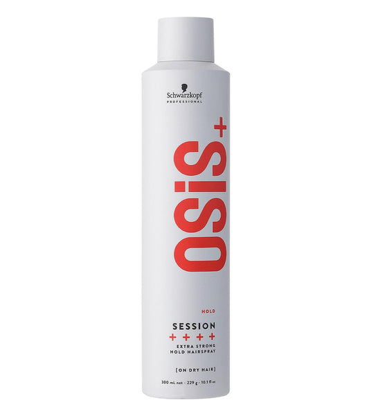 Schwarzkopf OSiS+ Session Extra Strong Hold Hairspray | Long Lasting Hold, Windproof Hold | Easy To Brush Without Flaking | Heat Protection up to 250°C/450°F | For All Hair Types, 300mL - Available at All In One Marketplace Canada