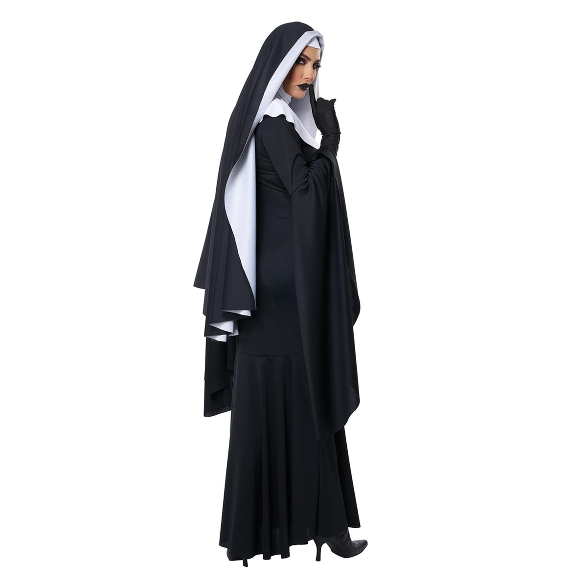 Costume d'Halloween pour adulte Nonne gothique Bad Habit, taille XS 34-36