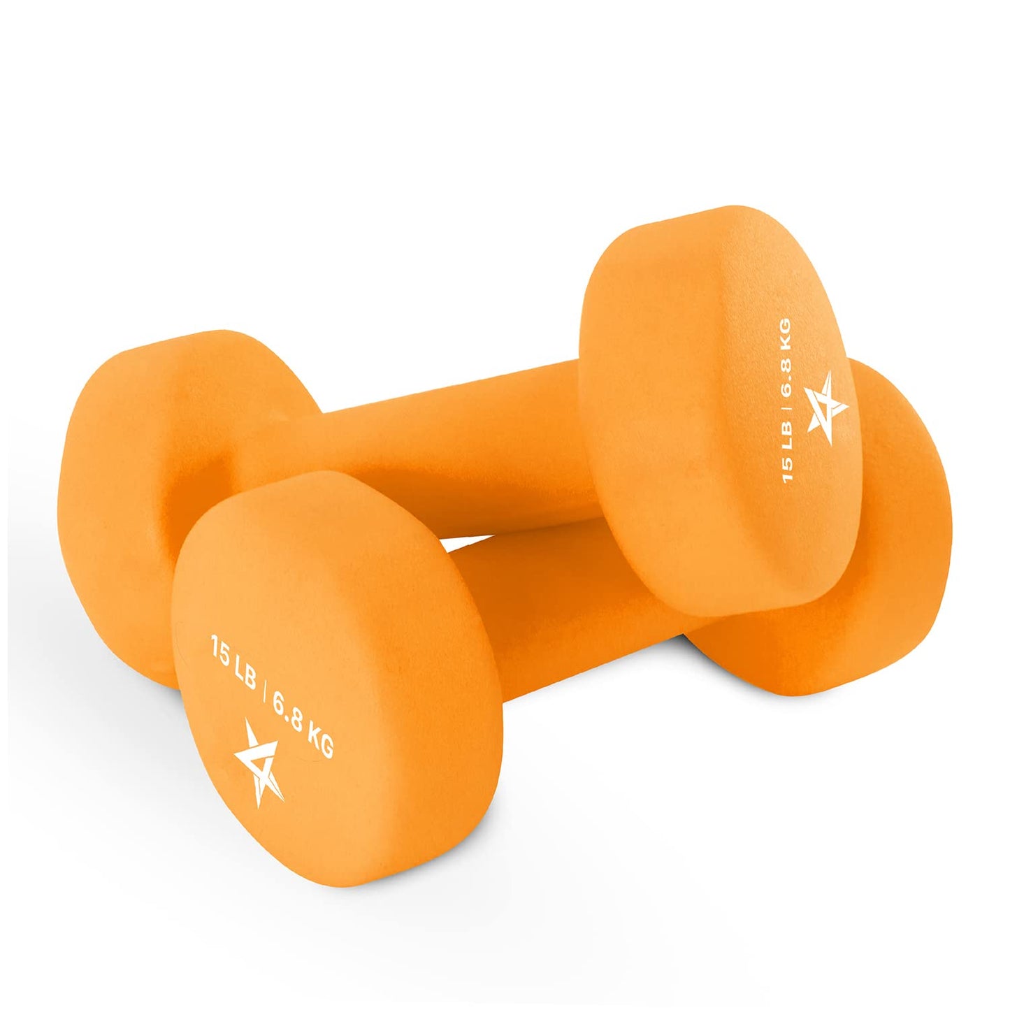 Yes4All Dumbbell Neoprene, poids et haltere, Weight Set, Hand Weights for Women, Dumbbells Pair, Free Weights (D. Orange - 15lbs)