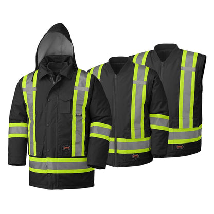 Pioneer Hi Vis Winter Work Jacket for Men - 7-in-1 - For Construction 🍁 All In One Marketplace Canada