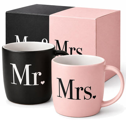 Triple Gifffted Mr and Mrs Coffee Mugs Couples Gift Set, 380 ml Ceramic 🍁 All In One Marketplace Canada